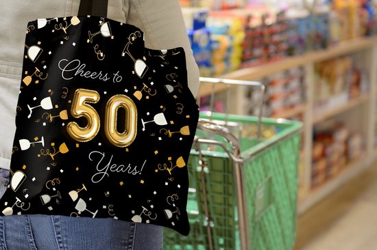 MuchoWow® Sac Bandoulière - Sac Plage - Anniversaire Shopper - 50 Ans - Citation - 45x45 cm - Sac Coton