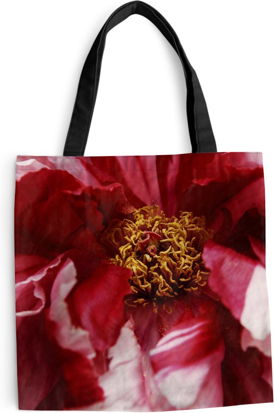 Sac bandoulière - Sac de plage - Shopper A pivoine rouge fanée - 45x45 cm - Sac coton