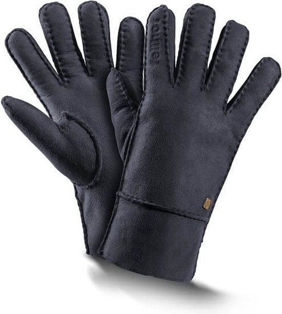 Fellhof Trend warme handschoenen winter maat 10 - nachtblauw - lamswol - lamsleder - gevoerd – unisex