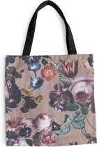Sac Bandoulière - Sac De Plage - Shopper Fleurs - Printemps - Rose - 40x40 cm - Sac Coton