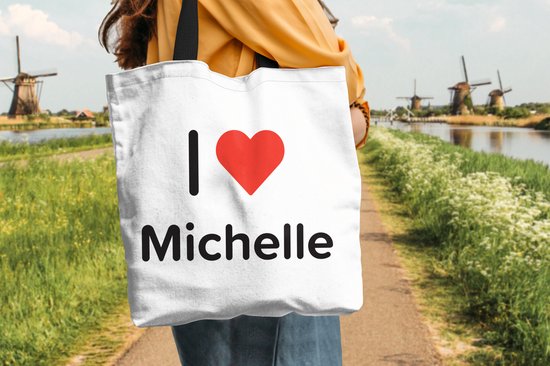 Sac bandoulière - Sac de plage - Shopper I love - Michelle - Fille - 45x45 cm - Sac coton