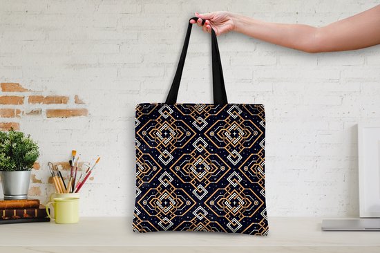 Sac bandoulière - Sac de plage - Motif Shopper - Ligne - Oranje - Années 1920 - 40x40 cm - Sac en coton