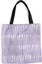 MuchoWow® Schoudertas - Strandtas - Big Shopper - Boodschappentas - Wit - Pastel - Design - 45x45 cm - Katoenen tas