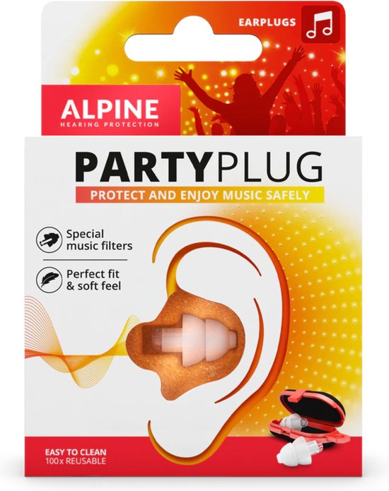 Alpine PartyPlug - Muziek Oordoppen - Transparant - SNR 19 dB - 1 paar