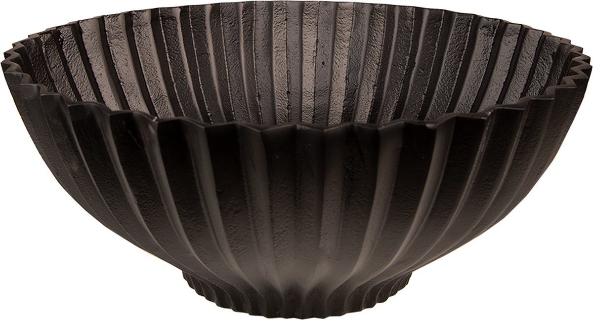Decoratie schaal Ø 33x14 cm Zwart Aluminium Rond