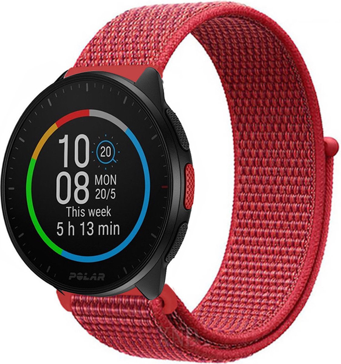 Nylon bandje geschikt voor Polar Ignite / Ignite 2 / Ignite 3 / Unite / Polar Pacer - Rood