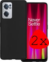 Hoes Geschikt voor OnePlus Nord CE 2 Hoesje Siliconen Back Cover Case - Hoesje Geschikt voor OnePlus Nord CE 2 Hoes Cover Hoesje - Zwart - 2 Stuks.