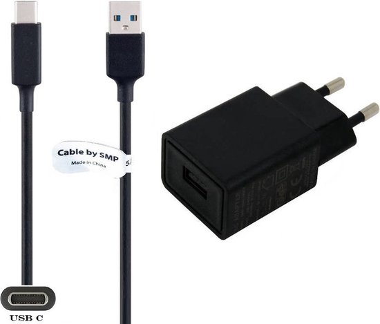 2A lader + 1,0m USB C kabel. TUV getest & USB 3.0 / 56 kOhm Oplader adapter  met... | bol.com