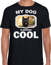 Cairn terrier honden t-shirt my dog is serious cool zwart - heren - Cairn terriers liefhebber cadeau shirt M