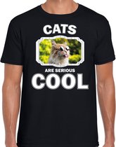 Dieren katten t-shirt zwart heren - cats are serious cool shirt - cadeau t-shirt gekke poes/ katten liefhebber L