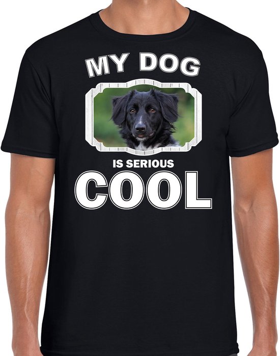 Friese stabij honden t-shirt my dog is serious cool zwart - heren - Friese stabijs liefhebber cadeau shirt S