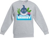 Sharky de haai sweater grijs voor kinderen - unisex - haaien trui - kinderkleding / kleding 170/176