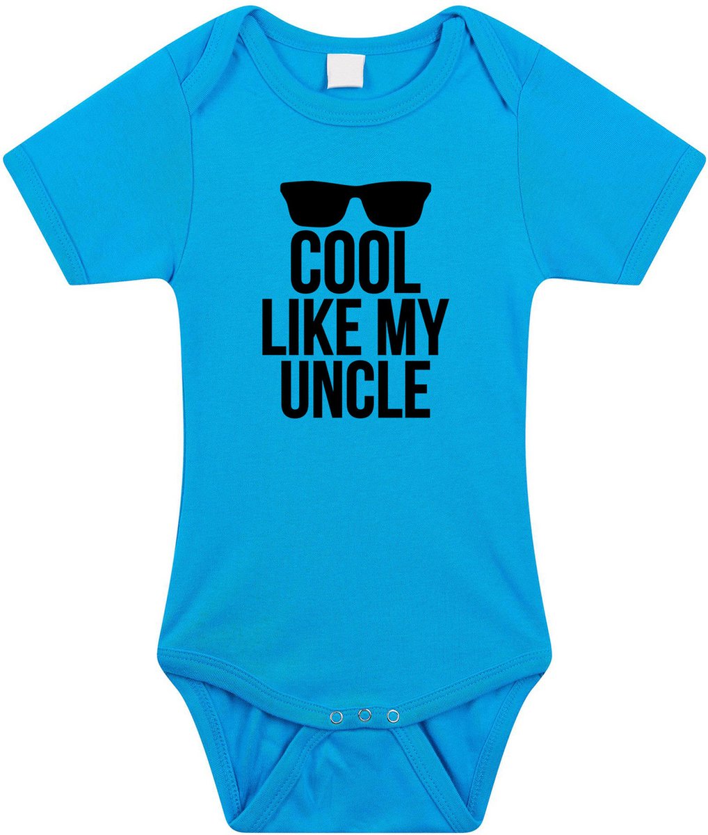 Cool like my uncle kraamcadeau - baby - oom - rompertje - blauw - jongens - Babykleding 80