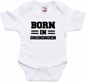 Born in Groningen tekst baby rompertje wit jongs en meisjes - Kraamcadeau - Groningen geboren cadeau 68