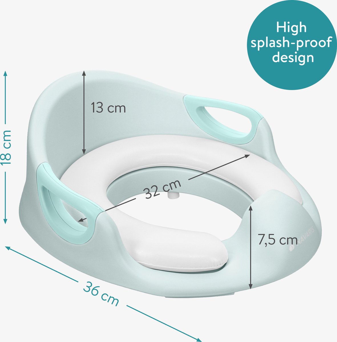 Abattant WC universel Navaris pour enfant - Abattant WC enfant vert menthe  - Réducteur
