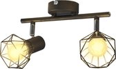 vidaXL Lamp industrieel met 2 LED's zwart