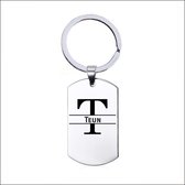 Porte-clés en acier inoxydable avec nom - Teun