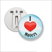 Button Met Clip 58 MM - I Love Moters