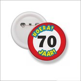 Button Met Speld 58 MM - Hoera 70 Jaar