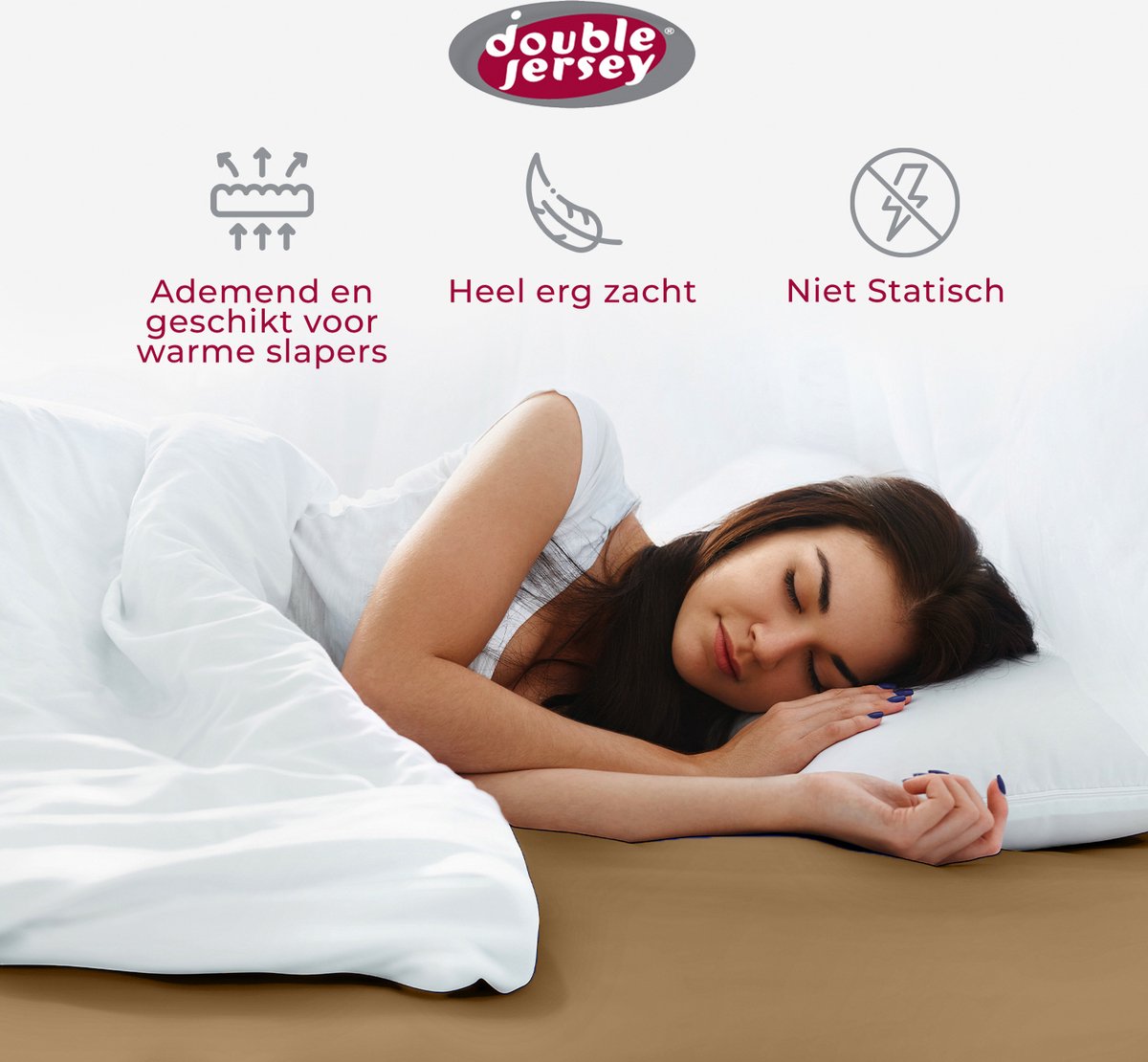 Snoozing dubbel jersey hoeslaken - Grijs