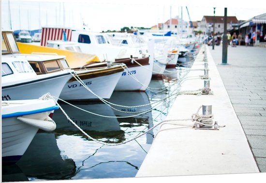 WallClassics - PVC Schuimplaat- Boten in Haven - 150x100 cm Foto op PVC Schuimplaat