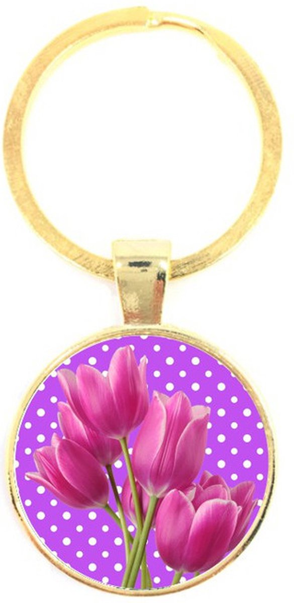 Sleutelhanger Glas - Tulpen