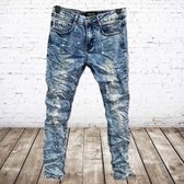Blauwe jongens jeans met scheuren en spetters 96876 -s&C-122/128-spijkerbroek jongens