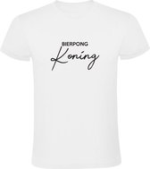 Bier Pong Koning | Heren T-shirt | Wit | Drankspel | Feest | Kampioen | Beer Pong King | Sport