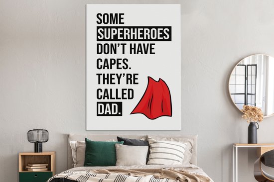 Tableau Toile Cadeau Père - Vaderdag - Dire - 120x160 cm - Décoration murale XXL