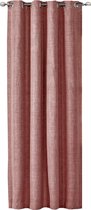 JEMIDI Kant-en-klaar gordijn in linnenlook - Gordijn met ringen 140 x 245 cm - Ondoorzichtig gordijn - Oudroze