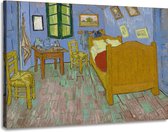 Schilderij -Vincent van Gogh, De Slaapkamer. 100x80cm. premium print, wanddecoratie