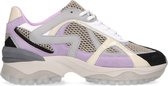 Sacha - Dames - Beige sneakers met lila details - Maat 39