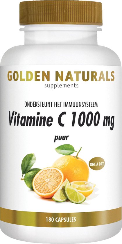 Golden Naturals Vitamine C 1000mg puur (180 veganistische capsules) |  bol.com