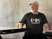 Dog Grandpa T-Shirt,Schattige T-shirt Met Poot, Leuke Cadeaus Voor Opa, Hond Opa T-shirt Voor Mannen, Unisex Zachte Stijl T-Shirts,D001-032B, L, Zwart
