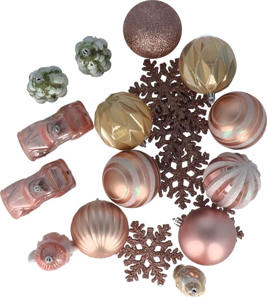 4goodz Ensemble de boules de Noël décoratives 20 pièces Rose clair - Intérieur/extérieur