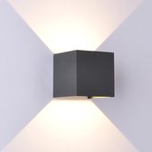 Mantra DAVOS Wandlamp LED 2x6W/550lm Vierkant Lichtgrijs