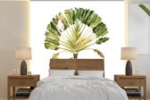 Behang - Fotobehang Jungle - Kaketoe - Luipaard - Breedte 260 cm x hoogte 260 cm