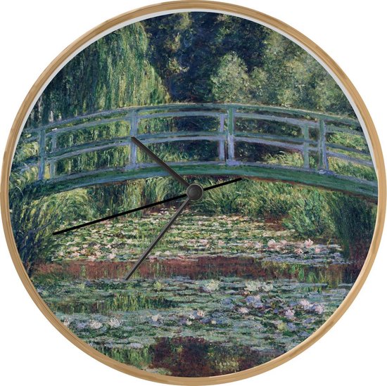 Claude Monet - Waterlelies en Japanse brug als canvasdoek / grootte: 80x60 cm / wandafbeelding / kunstdruk / klaar bespannen, wit
