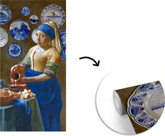 Papier Peint - Papier Peint Papier peint photo Melkmeisje - Jeune Fille à la Perle - Vermeer - Largeur 120 cm x Hauteur 240 cm