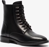 Hush Puppies leren dames veterboots - Zwart - Maat 38 - Echt leer