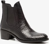 TwoDay leren dames Chelsea boots met croco print - Zwart - Maat 40 - Echt leer