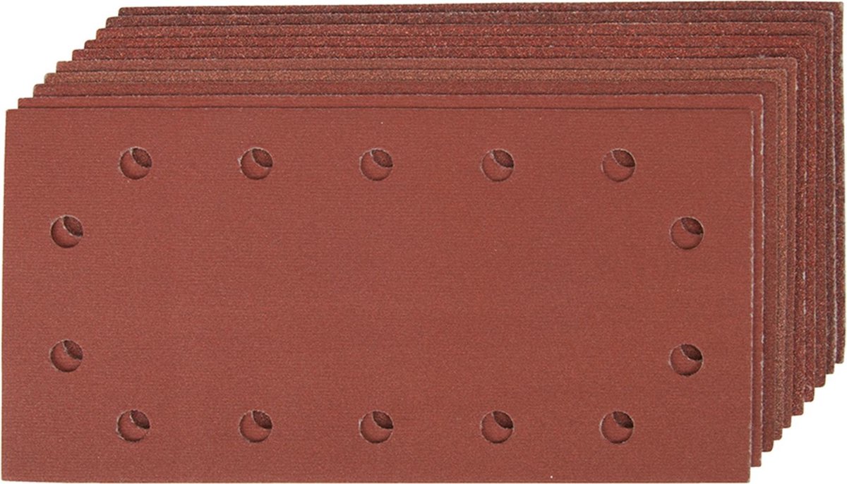 Silverline 115 x 230 mm geperforeerde klittenband schuurvellen, 10 pak 2 x 60, 3 x 80, 120, 2 x 240 korrelmaten
