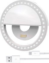 Selfie Ring Light Clip - Geschikt Voor TikTok Lamp Selfie Light Draadloos Lampje - Selfie Lamp Universeel Oplaadbaar - Wit