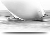 Maison de France - Canvas Zeilboot op zee -2 - zwartwit - canvas - 100 x 150 cm