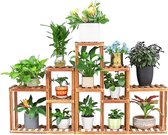 Plantentafel set van 10 - hout - Plantenstandaard voor binnen - Plantenrek