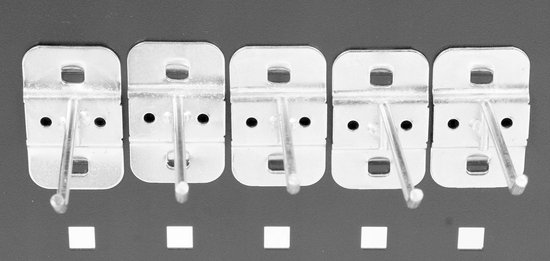 Hbm 50 x 6 mm dubbele haak voor gereedschapswand - Klusspullen kopen