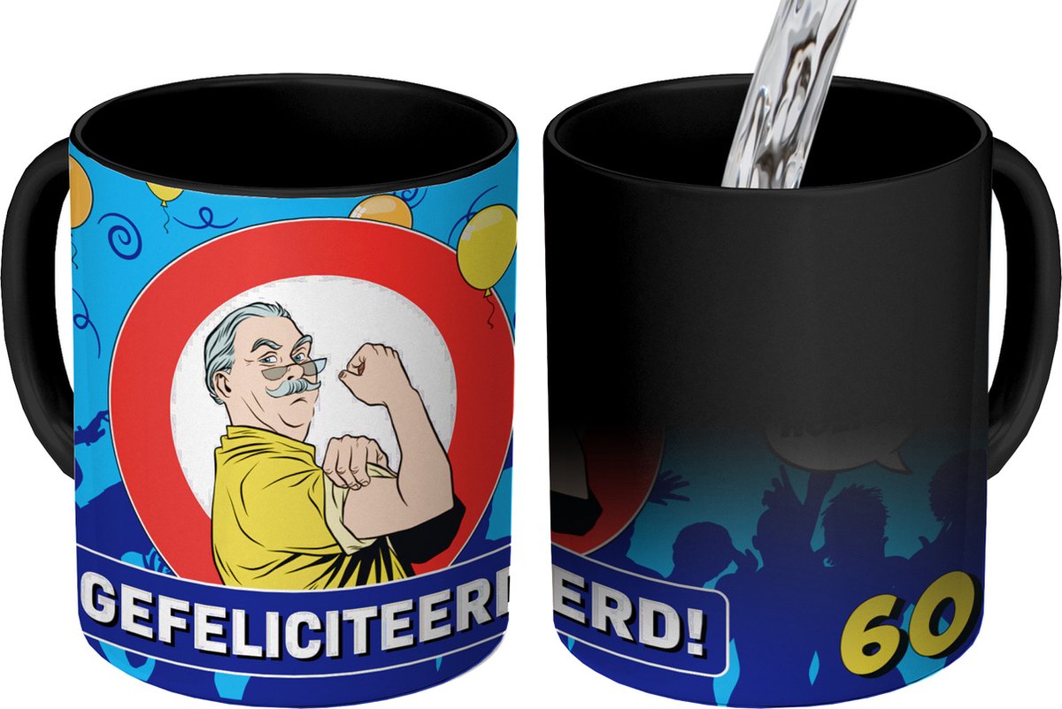 Bellatio Decorations Cadeau / Mug anniversaire 60 ans - homme -  déambulateur 