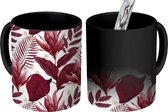 Magische Mok - Foto op Warmte Mok - Bladeren - Paars - Goud - 350 ML