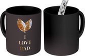 Magische Mok - Foto op Warmte Mokken - Koffiemok - Vaderdag cadeautje - Quote - Papa - I love Dad - Spreuken - Magic Mok - Beker - 350 ML - Theemok - Mok met tekst