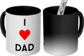 Magische Mok - Foto op Warmte Mokken - Koffiemok - I love dad - Spreuken - Vaderdag - Quotes - Magic Mok - Beker - 350 ML - Theemok - Mok met tekst